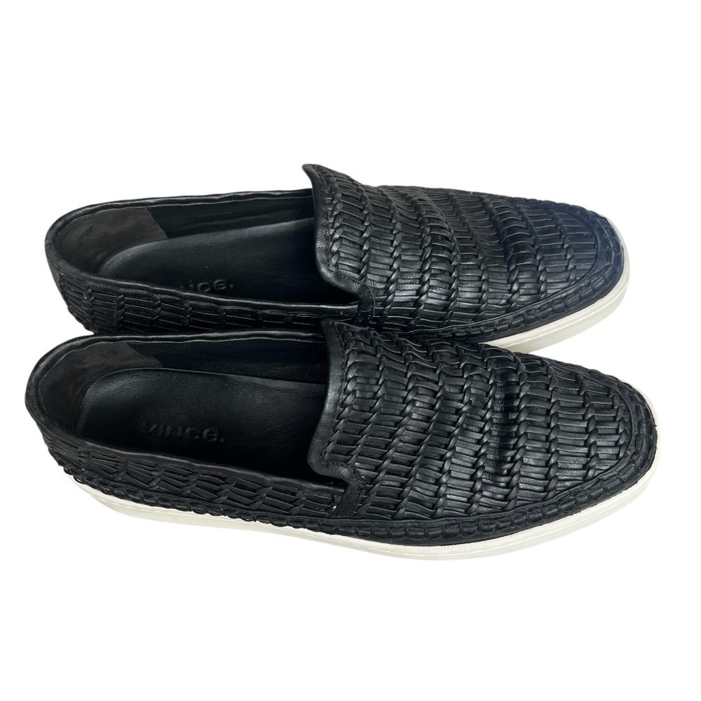 Vince Stafford Black Leather Flatform Sneakers Size 7 - Picture 2 of 11